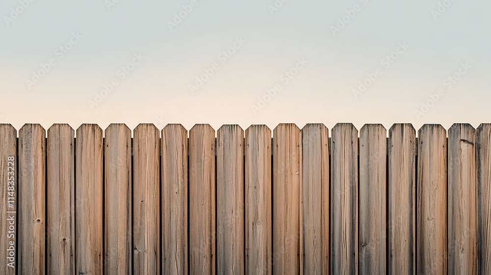 Fototapeta premium Wooden fence with sky.