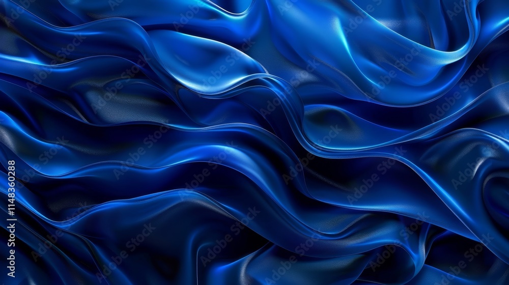 Textured blue waves create a vibrant visual of flowing fabric in a dynamic composition Textured blue waves create a vibrant visual of flowing fabric in a dynamic composition