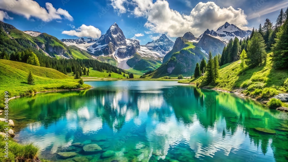 Stunning Alpine Lake Photography: Crystal Clear Water, Majestic Mountains, Scenic Views Stunning Alpine Lake Photography: Crystal Clear Water, Majestic Mountains, Scenic Views