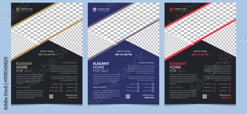 Elegant editable creative modern corporate professional company business clean minimal construction real estate commercial home house property sale flyer template design.