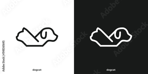 Simple Dog Cat Logo Design. Pet Logo Design Template.