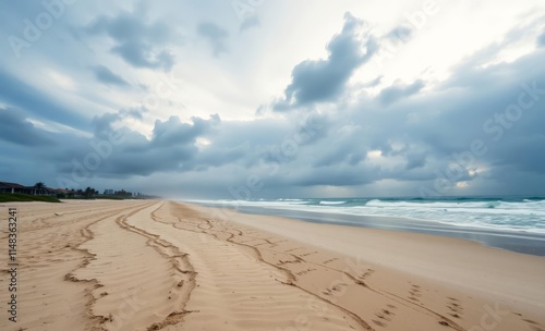 Photo on empty beach in miami in florida during hurricane eta with high waves rain mist fog and strong wind ocean front property ocean property house home beach real estate photo