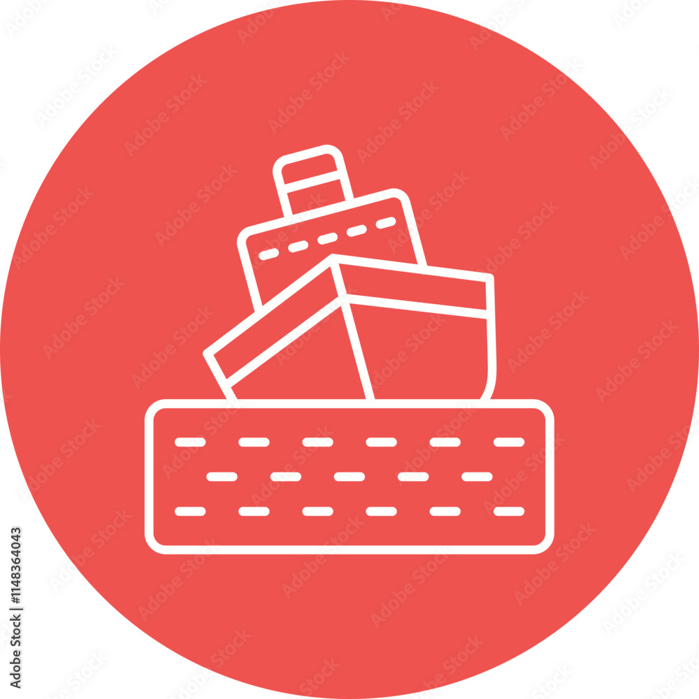 Obraz premium Ship Sinking Icon