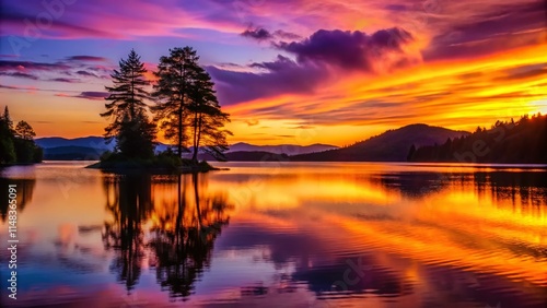 Wallpaper Mural Stunning Lake Silhouette Photography: Dramatic Sunset, Serene Waterscape,  Peaceful Reflection, Nature's Beauty Torontodigital.ca