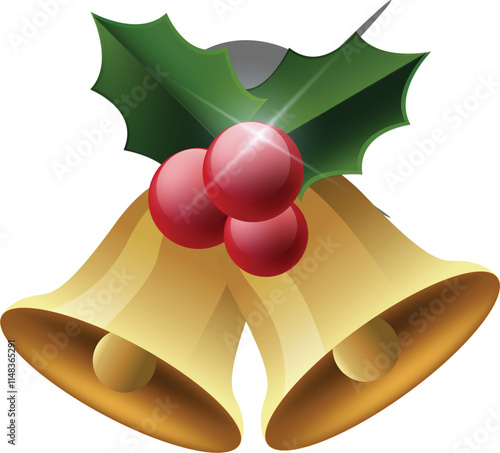 christmas bells with red bow