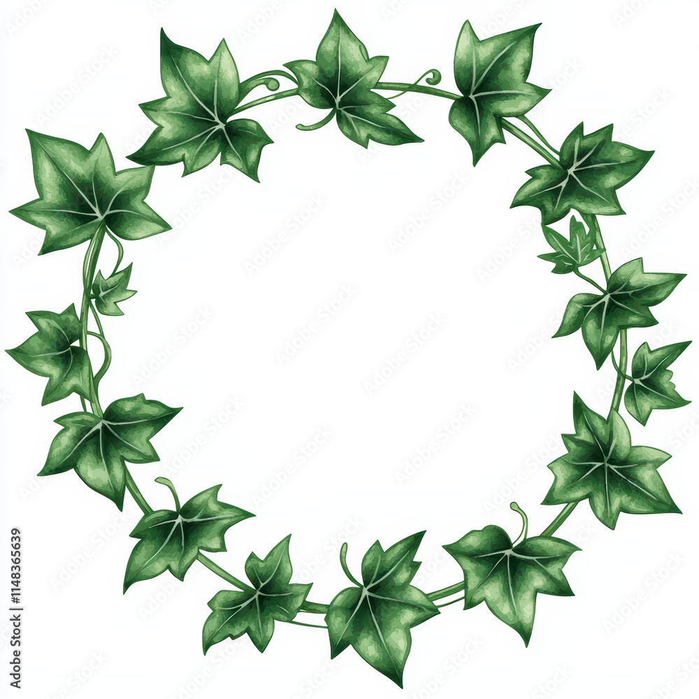 Fototapeta premium beautiful green ivy wreath , perfect for decoration or design