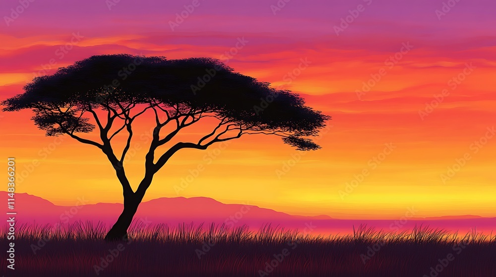 Silhouetted tree at sunset. (1) Silhouetted tree at sunset. (1)