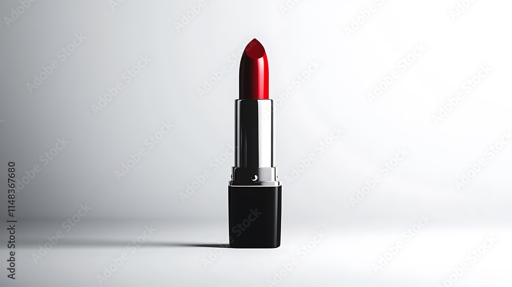 Red lipstick on gray. Red lipstick on gray.