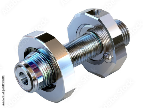 Precision Metal Screw Mechanism  Engineering Part   D Render photo