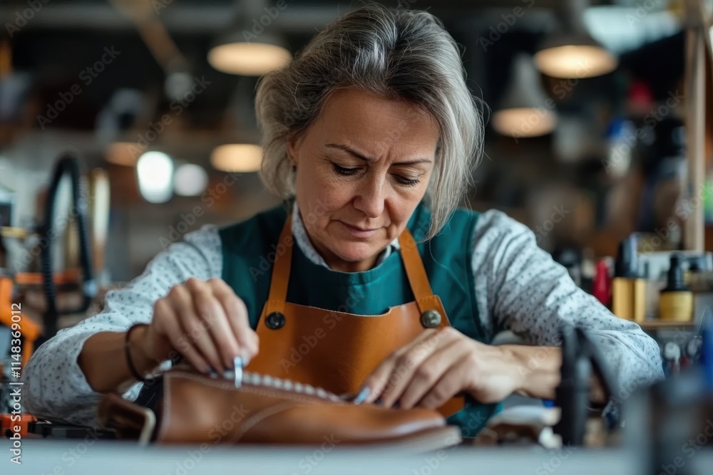 A focused shoemaker measures and assembles a high-quality leather shoe, reflecting the artistry and precision involved in creating durable, stylish footwear for customers. A focused shoemaker measures and assembles a high-quality leather shoe, reflecting the artistry and precision involved in creating durable, stylish footwear for customers.