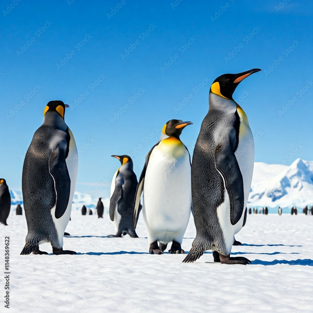 Fototapeta premium penguins in polar regions