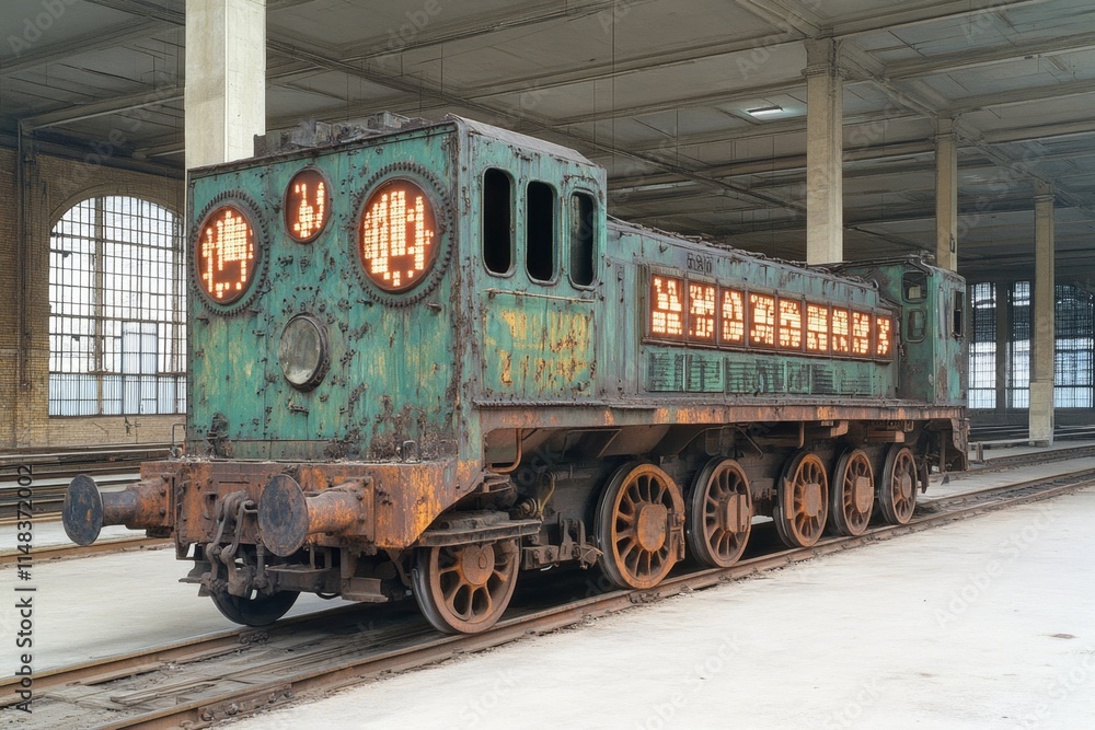 A massive clockwork mechanism powering an old train station schedule board, with polished gears clicking in rhythm A massive clockwork mechanism powering an old train station schedule board, with polished gears clicking in rhythm