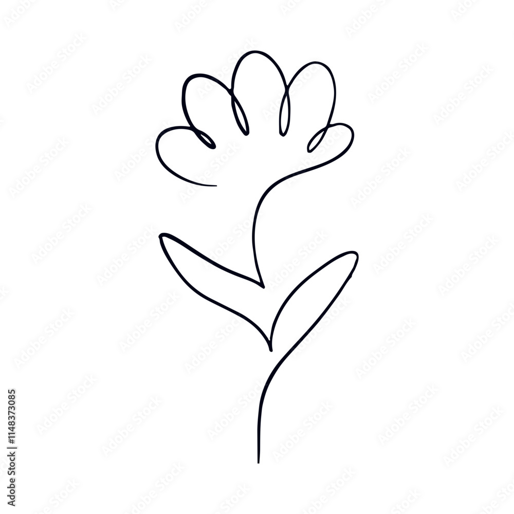 Minimalist Line Art Flower Illustration Minimalist Line Art Flower Illustration