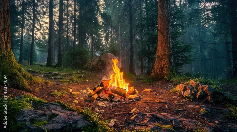 Serene Ultra HD Campfire in a Cozy Forest: An Inviting Scene for Relaxation and Gathering with Friends or Family Serene Ultra HD Campfire in a Cozy Forest: An Inviting Scene for Relaxation and Gathering with Friends or Family