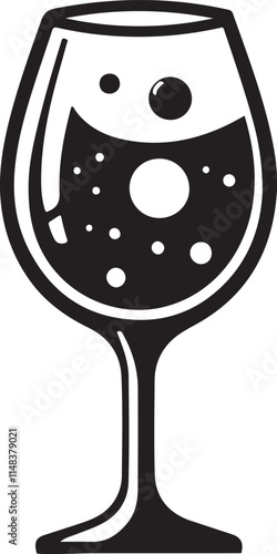 A black and white drawing of a glass with flowers on it

