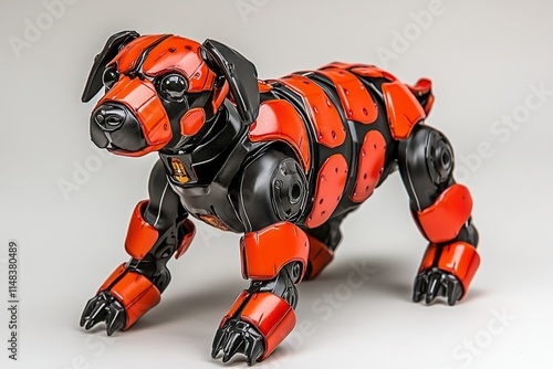 A robotic dog with exposed gears and mechanisms, demonstrating a mix of futuristic design and functionality photo