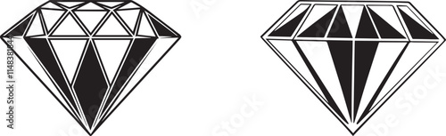 luxury diamond pictogram. value vector symbol. precious premium crystal icon outlined style.