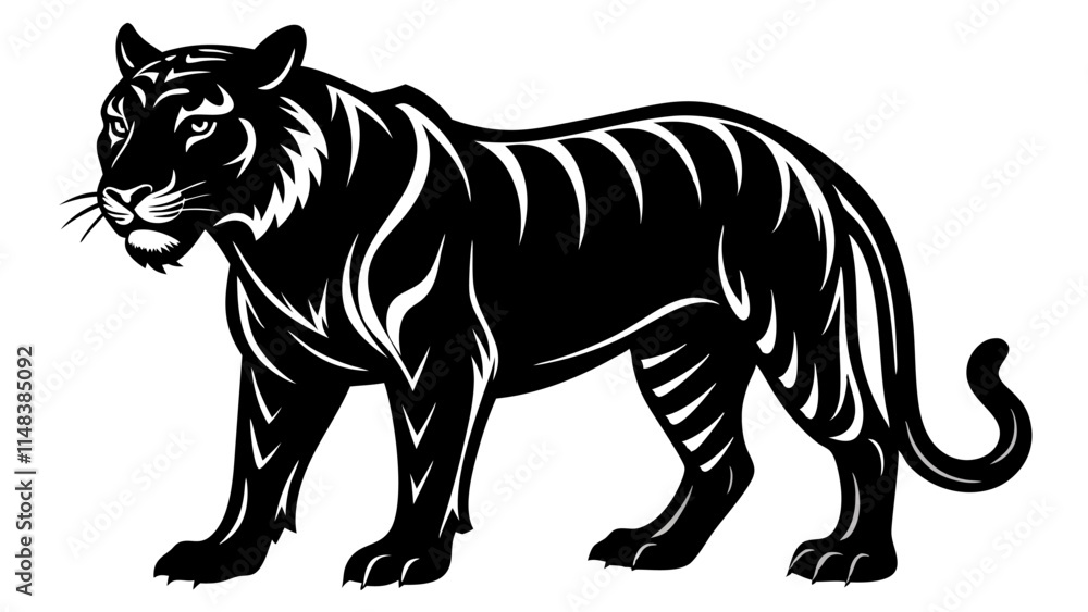 silhoutte of tiger silhoutte of tiger