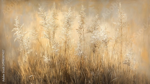 Golden reeds painting.
