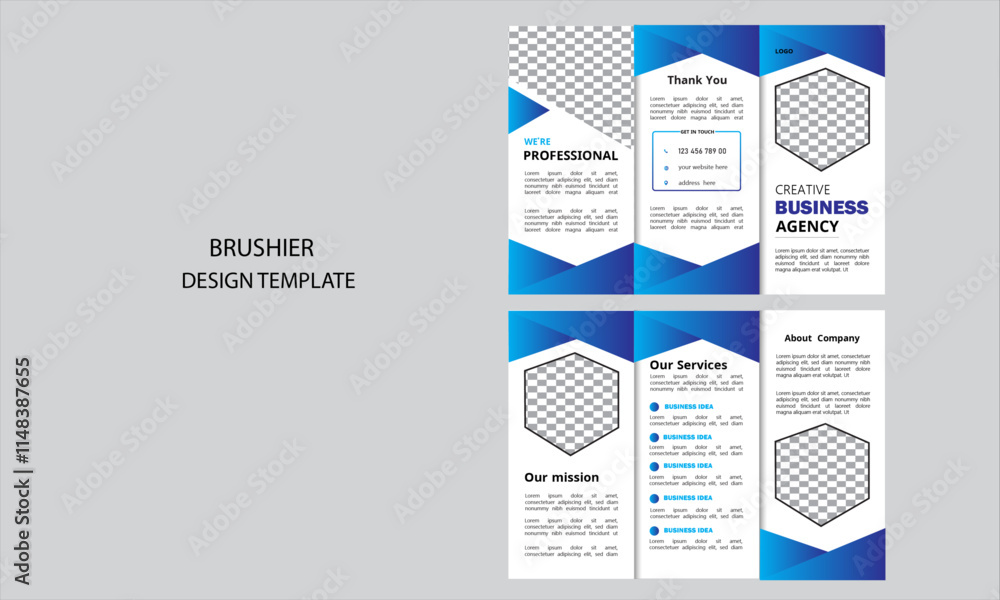 Obraz premium corporate minimal business brushier design template