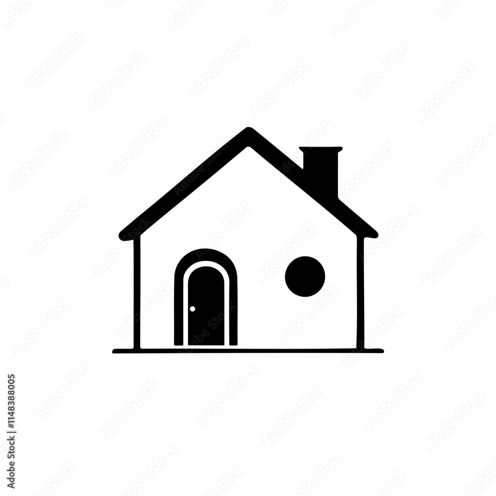 A modern home icon for living silhouette on white background A modern home icon for living silhouette on white background
