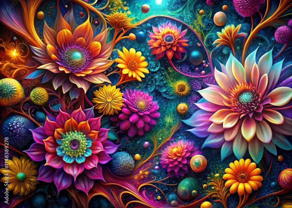 Surreal Flower Patterns: AI Generated Floral Art Design, Abstract Botanical Illustrations, Psychedelic Bloom, Whimsical Flower Photography Surreal Flower Patterns: AI Generated Floral Art Design, Abstract Botanical Illustrations, Psychedelic Bloom, Whimsical Flower Photography