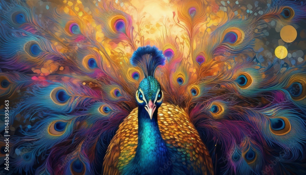 Obraz premium peacock feather close up