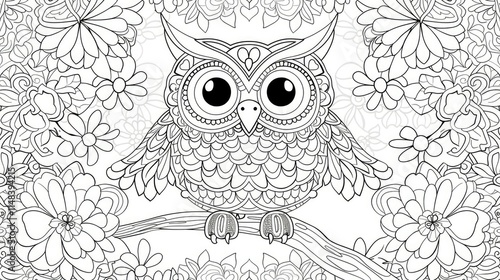 A cute owl sitting on an old tree branch