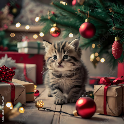 Holiday Christmas Background with Mistletoe Branches,Pinecones, Berries and Snowflakes Abstract Christmas tree stars star hand-made postcard set collection vector art Modern Minimal Vector Holiday Gre