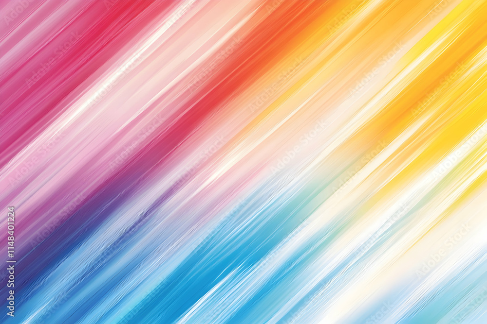 Vibrant Rainbow Hues Abstract Background, Diagonal Lines of Color Blend Seamlessly, Creating a Dynamic and Energetic Visual Experience. Vibrant Rainbow Hues Abstract Background, Diagonal Lines of Color Blend Seamlessly, Creating a Dynamic and Energetic Visual Experience.