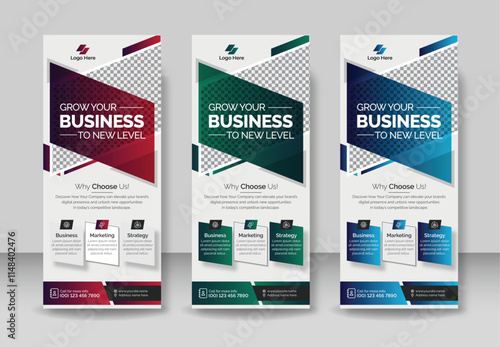 Corporate Business Roll-up banner or business rack card Design templates