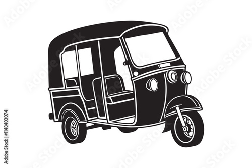 Auto rickshaw silhouette vector illustration
