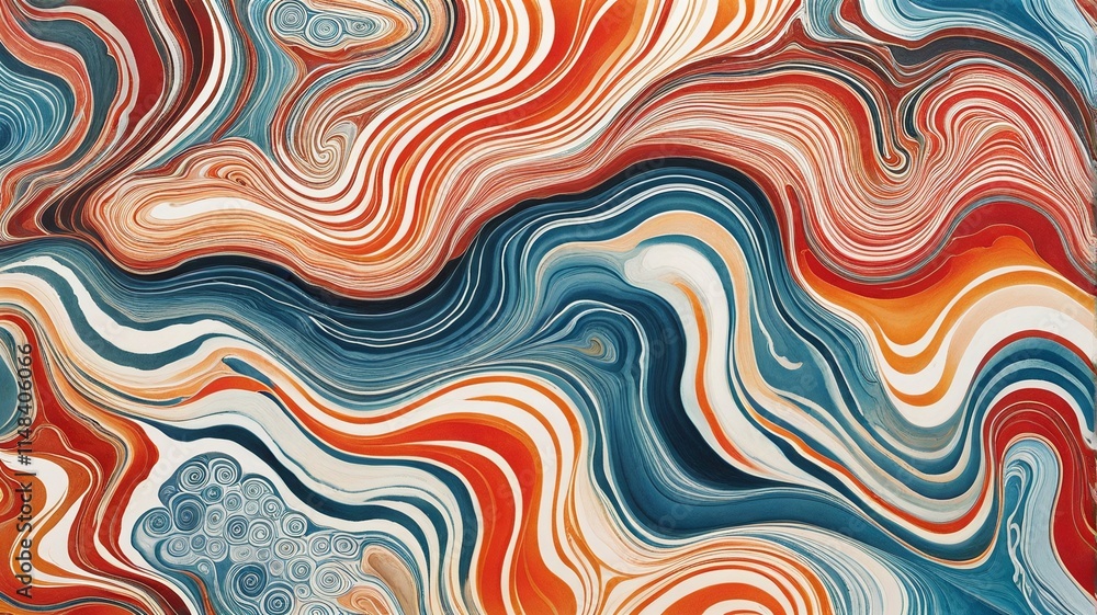Obraz premium Chinese wall art - marbleized effect background