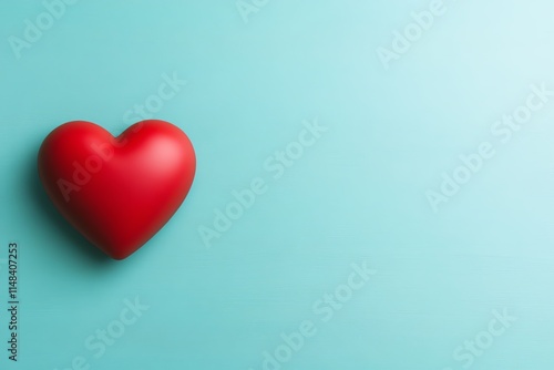 Wallpaper Mural Red heart on turquoise background Torontodigital.ca