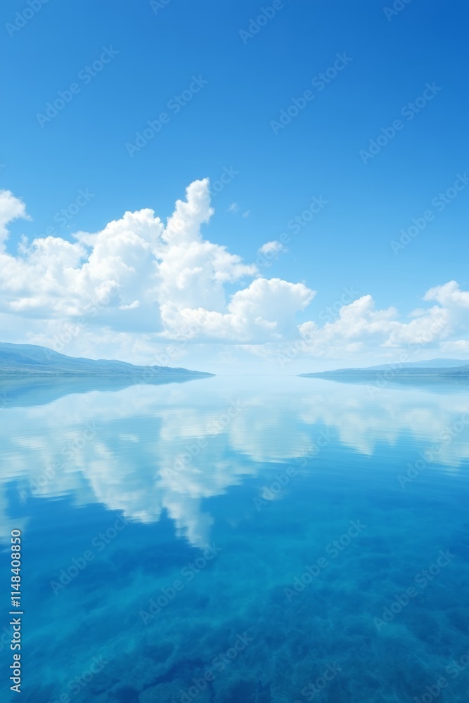 Fototapeta premium there is a large body of water with a sky and clouds in the background