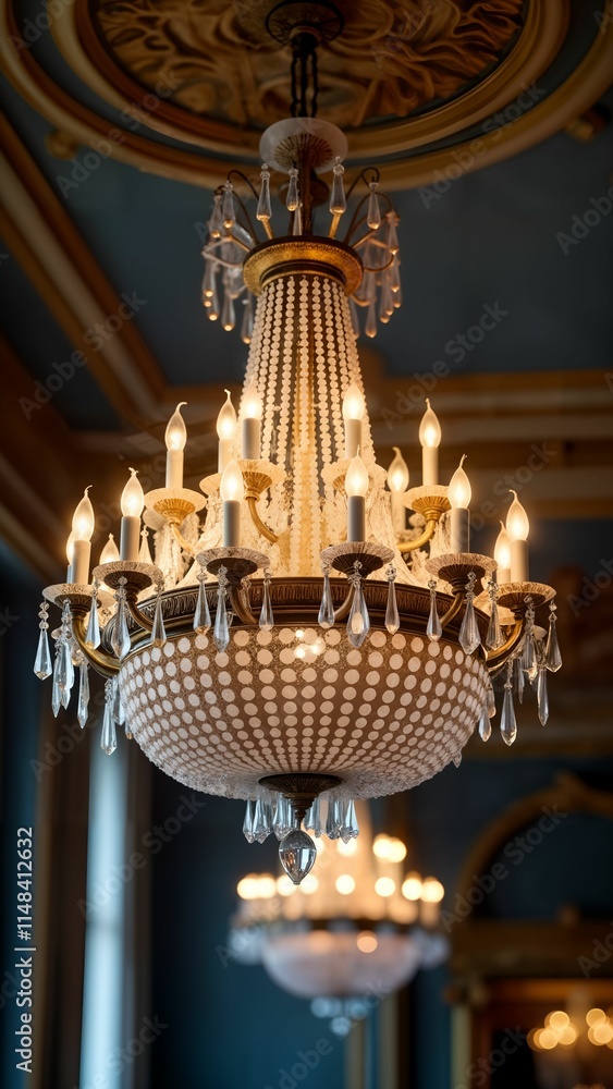 Obraz premium Luxurious Chandelier in a Beautiful Ballroom