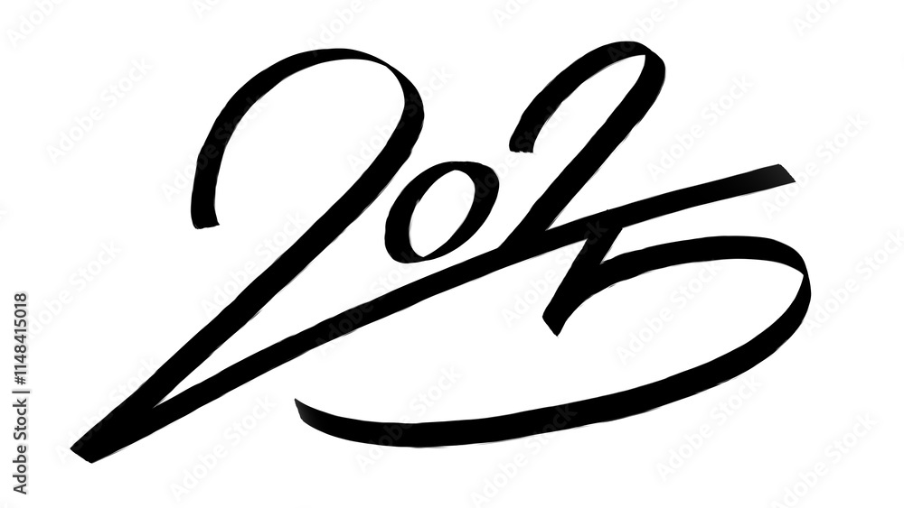 2025 hand drawn design for Happy New Year poster, Brochure design template 2025 hand drawn design for Happy New Year poster, Brochure design template