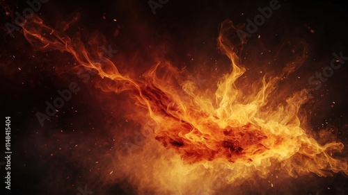 Wallpaper Mural dramatic fire and smoke effect glowing red Torontodigital.ca