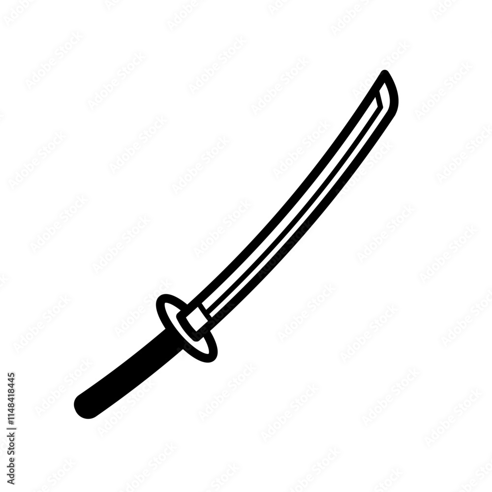 Japanese samurai katana sword - vector icon
Japanese samurai katana sword - vector icon