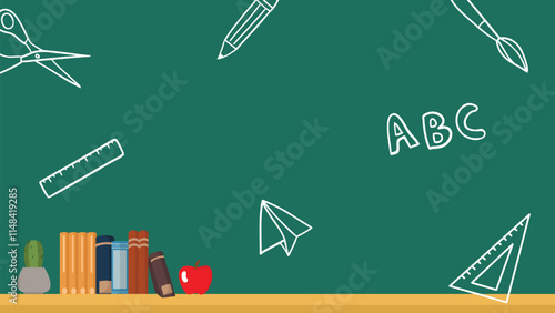 Back to School Background with Educational Elements and Vibrant Design