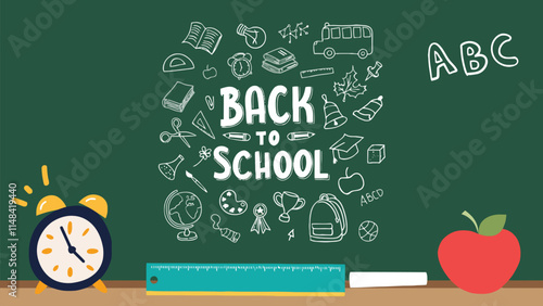 Back to School Background with Educational Elements and Vibrant Design