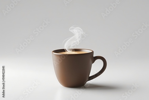 Cup of hot coffee close-up with steam over black background
 photo