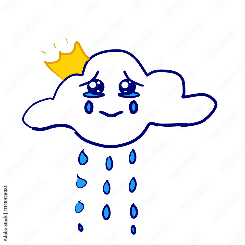 Fototapeta premium the king cloud and queen cloud with them expressions