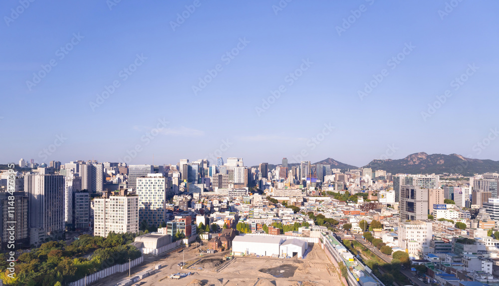 Obraz premium 韓国ソウル市東大門の街並み