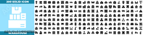 Warehouse Solid Editable Icons set