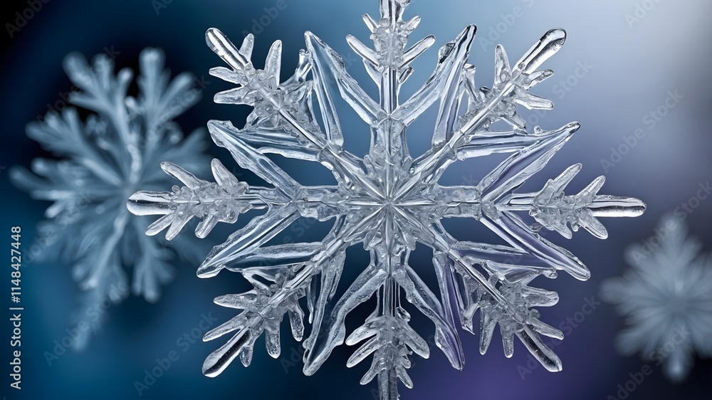A Frozen Masterpiece: A Stunning Macro Photo of a Snowflake A Frozen Masterpiece: A Stunning Macro Photo of a Snowflake