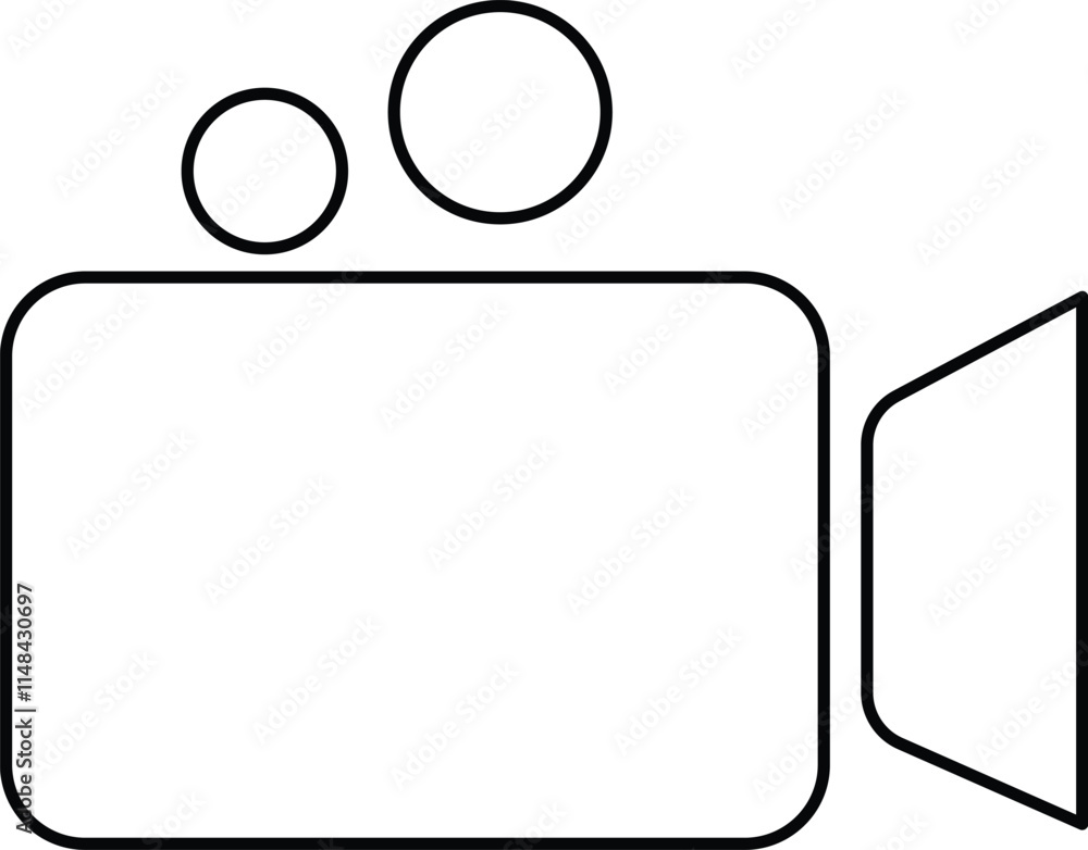 Video icon outline vector. Movie icon, vector video sign, Outline Video recorder vector icon. Video icon outline vector. Movie icon, vector video sign, Outline Video recorder vector icon.