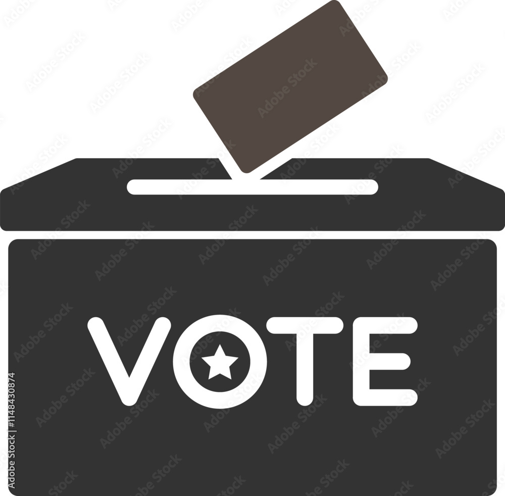 Illustration of Voting Ballot Being Cast in a Box. Voting ballot box icon vector. Election, voting. Illustration of Voting Ballot Being Cast in a Box. Voting ballot box icon vector. Election, voting.