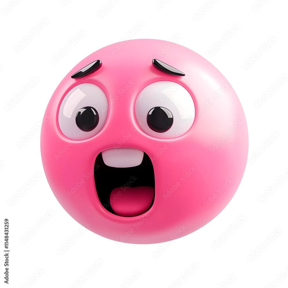 isolated 3d shocked emoji on plain background pink scared emoticons reaction icons isolated 3d shocked emoji on plain background pink scared emoticons reaction icons