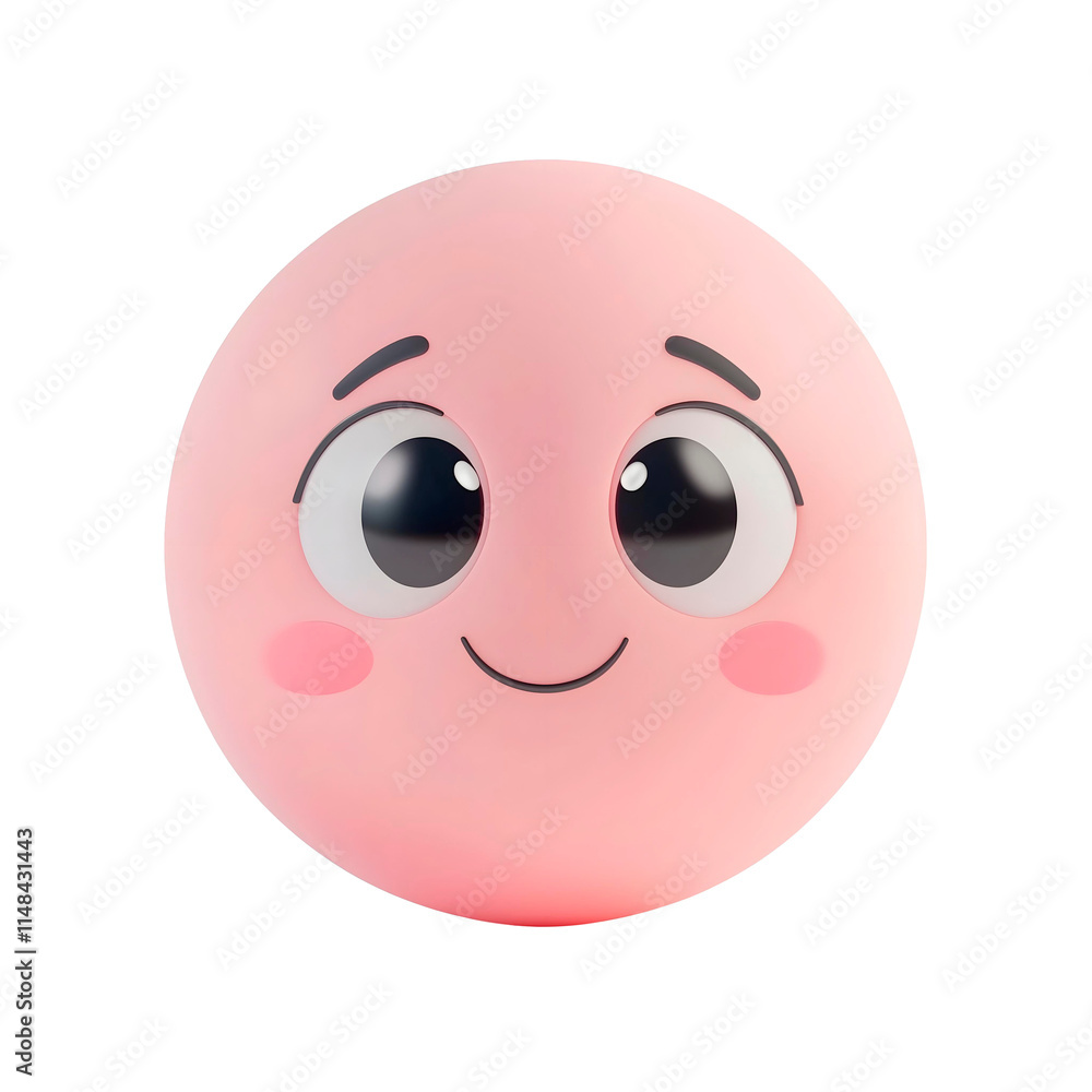 isolated 3d friendly emoji on plain background pink emoticons timid smiley reaction icons isolated 3d friendly emoji on plain background pink emoticons timid smiley reaction icons